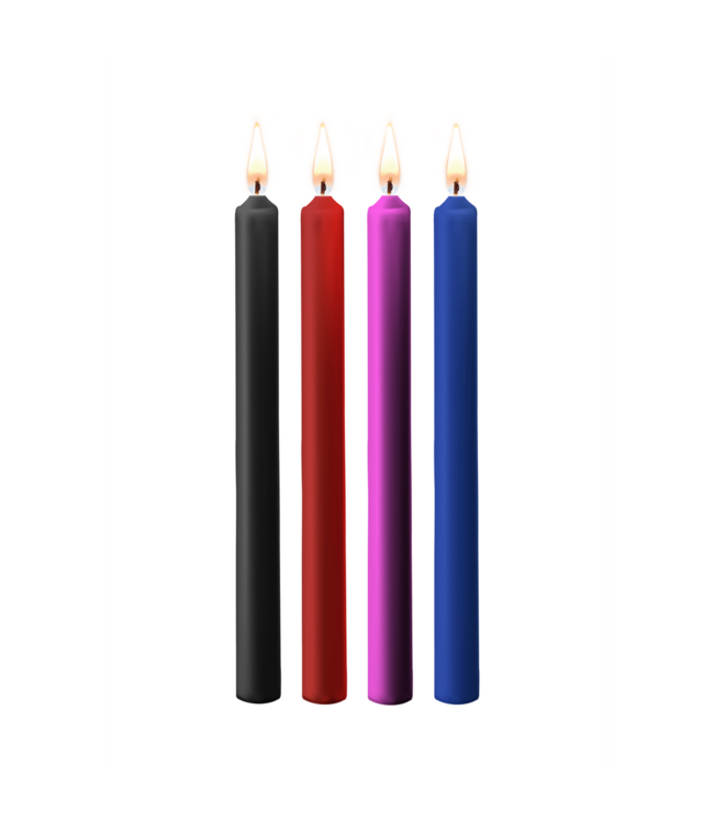 Ouch! Sensual Teasing Wax Candle Set – 4 Large Multicoloured BDSM Fun