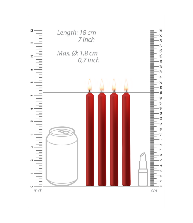 Ouch! Ouch! Wax Candle Set Rood - 4 Stuks Paraffine Kaarsen Voor BDSM Spel