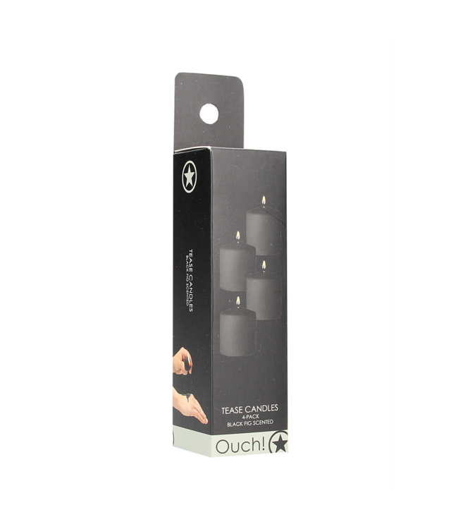Ouch! Ouch! by Shots Sinful Black Skin-Safe Wax Candles Set van 4