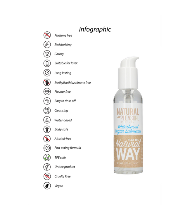 Natural Pleasure Vegan Waterbased Glijmiddel 150Ml Met Natuurlijke Ingrediënten En Veilig Gebruik