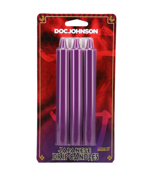 Doc Johnson Sensual Japanese Drip Candle Set - 3 Purple for Warm Relaxation