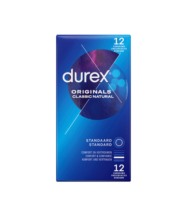 Durex Durex Classic Natural Latex Condooms Met Reservoir – 12 Stuks, Transparant