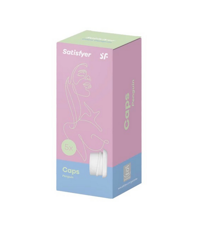 Satisfyer Satisfyer Penguin Air-Pulse Vervangbare Siliconen Opzetstukken Wit - 5 Stuks