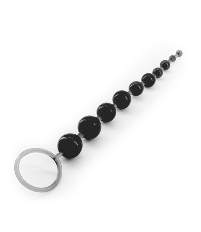 Crushious Beginner's Black Anal Beads 25.4 cm - Safe, Flexible & Waterproof