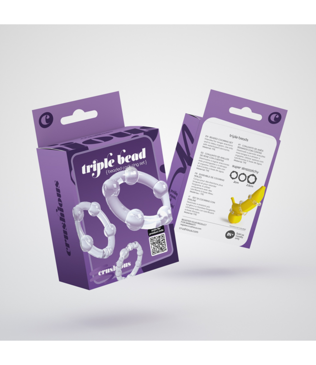 Crushious Triple Bead Cockring Set - Boost Erections & Stamina, Waterproof