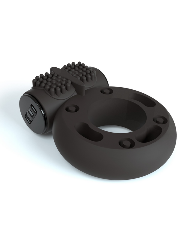 Crushious Vibrierender Booster Cockring Schwarz – Verstellbar & leistungsstark