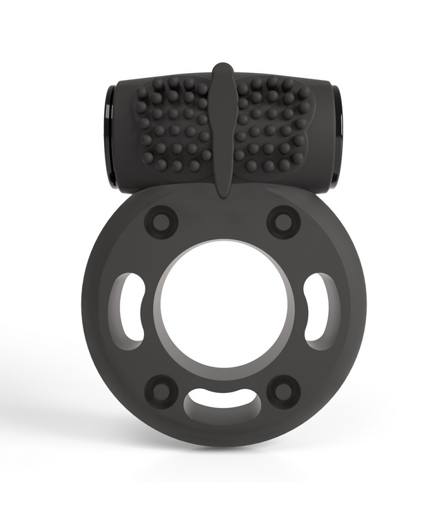 Crushious Booster Adjustable Black Vibrating Cockring - Powerful & Stimulant