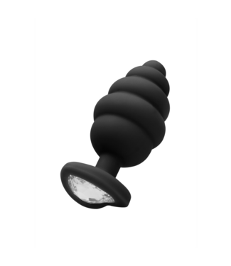 Ouch! Geriffelter Diamant-Herz-Plug 7 cm – Luxuriöser Silikon-Stimulator