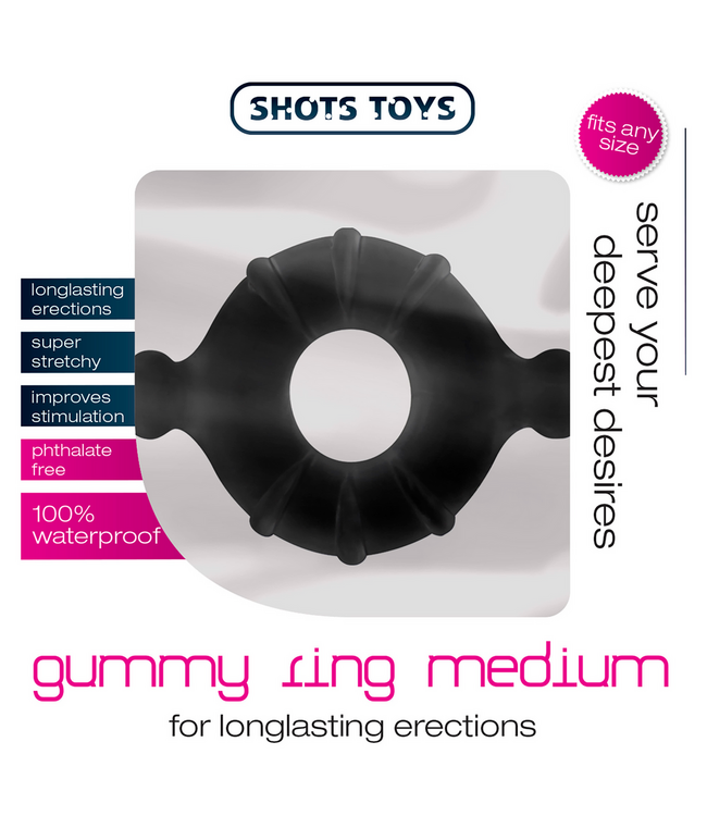 Shots Toys Flexibele TPE Cockring Medium Voor Stevige Erectie En Langdurig Plezier