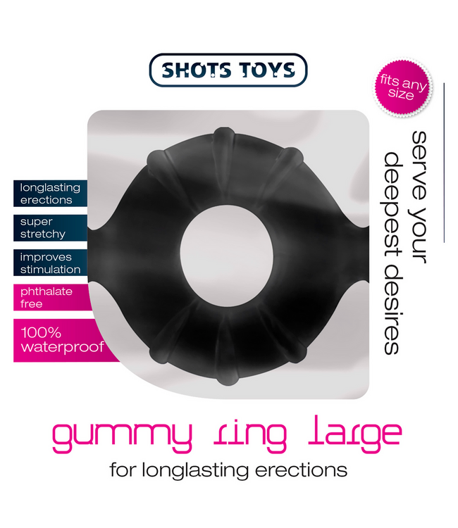Shots Toys TPE Cockring Groot Voor Versterkte Erectie En Vertraagde Ejaculatie