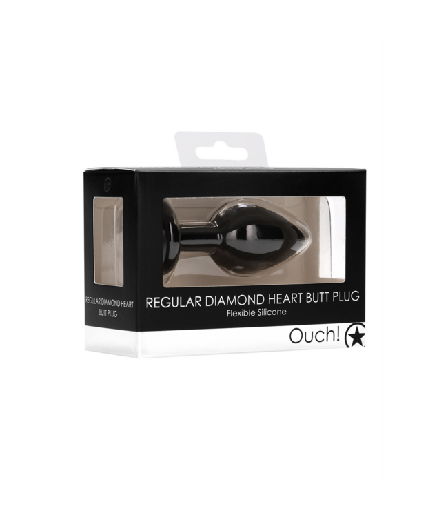 Ouch! Diamond Heart Butt Plug - 7.3 cm, Stylish & Comfortable Stimulation