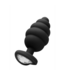 Ouch! Siliconen Buttplug Met Geribbelde Textuur En Diamanten Hartvorm – 8 cm