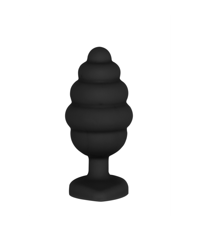 Ouch! Geriffelter Diamant-Herz-Plug 8 cm – Luxuriöser Silikon-Stimulator