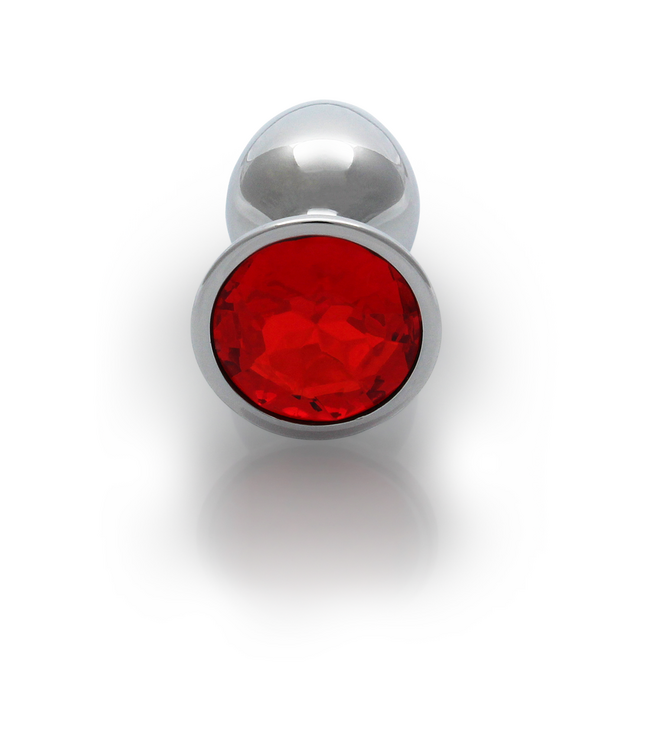 Ouch! Eleganter Edelstahl-Analplug mit Rubinstein – 6,9 cm Vergnügen