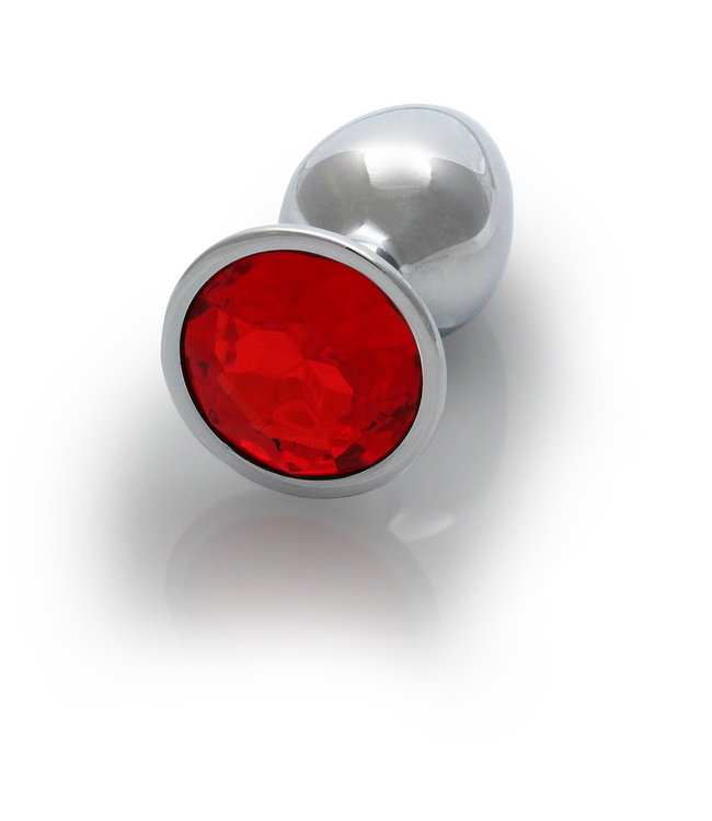 Ouch! Eleganter Edelstahl-Analplug mit Rubinstein – 6,9 cm Vergnügen