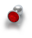 Ouch! Silver & Ruby Red Round Gemstone Anal Plug - 6.9 cm Pleasure Toy