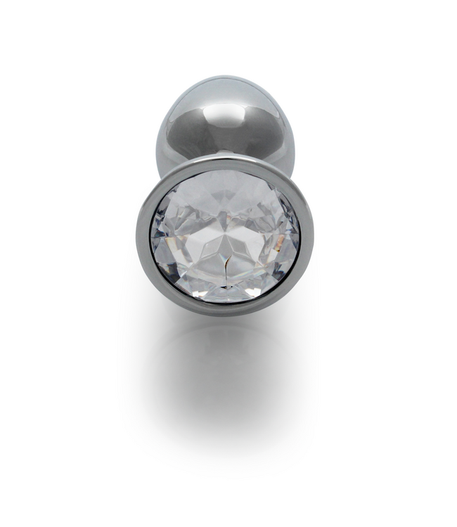Ouch! Eleganter Edelstein-Analplug 6,9 cm – Silber/Aluminium für Stimulation