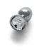 Ouch! Ouch! Aluminium Buttplug Met Ronde Edelsteen Basis 6,9 cm Zilver