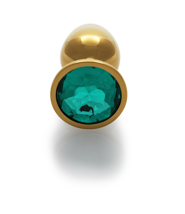 Ouch! Ouch! Aluminium Butt Plug Met Edelsteen Inzet Goudkleurig 6,9 cm