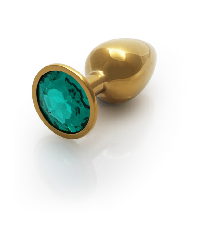 Ouch! Ouch! Aluminium Butt Plug Met Edelsteen Inzet Goudkleurig 6,9 cm