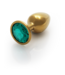 Ouch! Luxury Gold & Emerald Green Round Gemstone Butt Plug - 6.9 cm