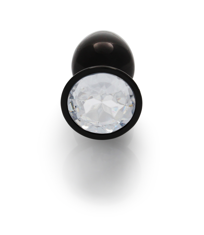 Ouch! Gunmetal Round Gem Butt Plug - Luxury Aluminium for Ultimate Pleasure