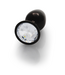 Ouch! Gunmetal Round Gem Butt Plug - Luxury Aluminium for Ultimate Pleasure