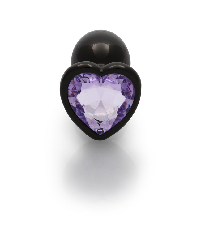 Ouch! Luxuriöser lila Herz-Edelstein-Buttplug 6,9 cm – Eleganz & Vergnügen