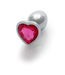 Ouch! Ouch! Aluminium Buttplug Met Edelsteenbasis 6,9 cm - Zilver/Roze
