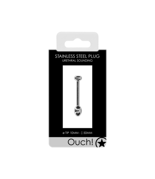 Ouch! Metalen Sounding Plug 1cm Diameter Zilverkleurig Veilig Genot Ouch!