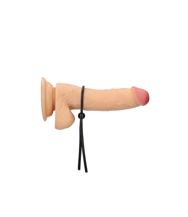 Shots Toys Verstelbare Zwarte Siliconen Cock Ring Voor Stevige Erectie en Comfort