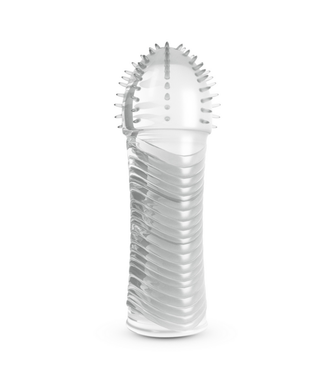 Crushious Ribbed Transparent Penis Sleeve for Enhanced Thickness & Stimulation