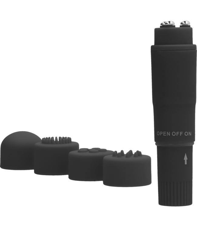 GC Leistungsstarker Mini-Vibrator mit 4 Aufsätzen – Soft Touch Pocket Vibe