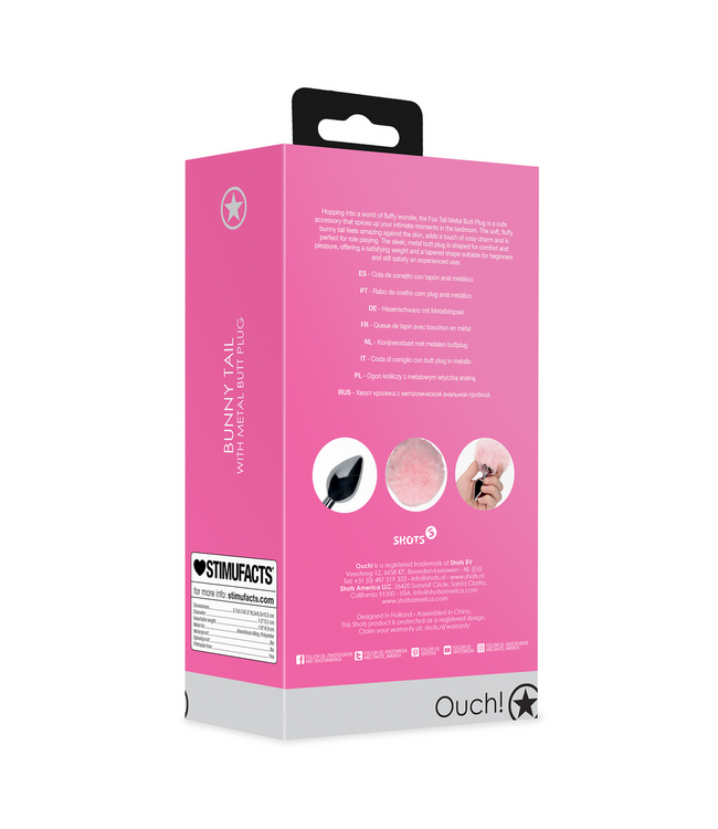 Ouch! LED Vossenstaart Met Aluminium Buttplug 9,3 cm Voor Beginners & Gevorderden