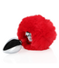 Ouch! Flauschiger Hasenschwanz mit LED und Metall-Buttplug für Spaß