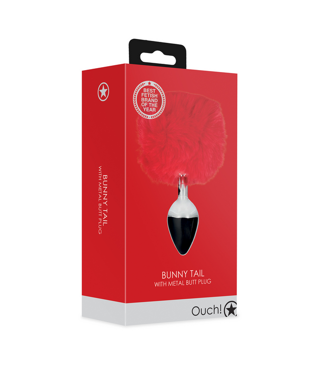 Ouch! LED Verlichte Metalen Buttplug Met Pluizige Vossenstaart 9,3 cm