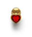 Ouch! Ouch! Aluminium Buttplug 6,9 cm Met Juweelbesette Basis Goud/Rood