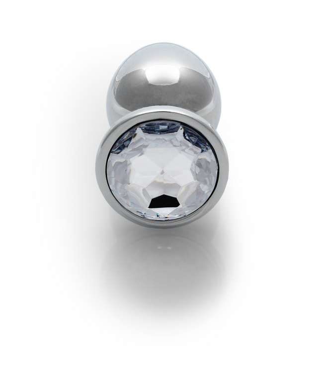 Ouch! Eleganter Edelstein-Buttplug 8 cm – Silber & Diamant für Luxus-Sinnlichkeit