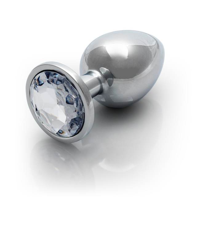 Ouch! Aluminium Butt Plug Met Edelsteen 8 cm – Zilverkleurig & Veilig