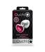 Ouch! Aluminium Buttplug Met Hartvormige Rubellietstenen 8 cm - Zilver