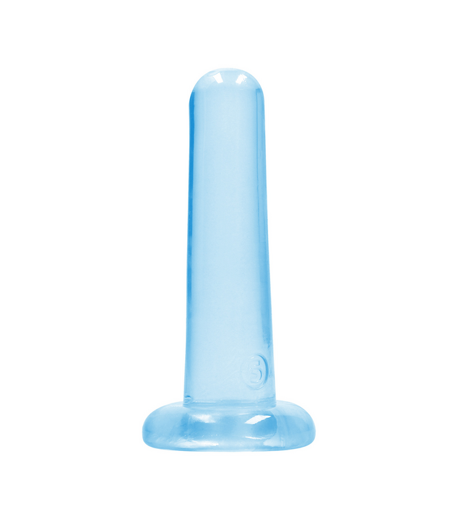 RealRock Crystal Clear Blue Dildo 13.5cm with Suction Cup - Body Safe & Durable