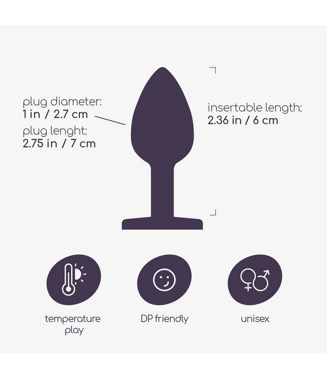 Crushious Crushious Transparante Anale Plug 6 cm Met Metalen Temperatuurfunctie