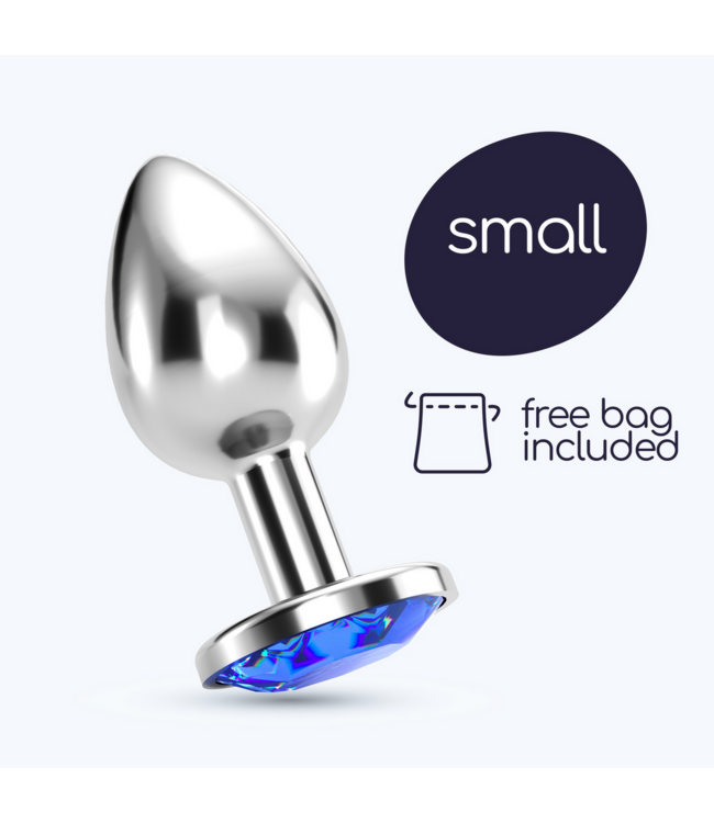 Crushious Crushious Luxe Anale Plug 6 cm Blauw Met Sieraad En Temperatuurspel