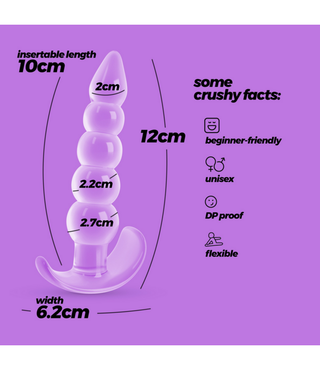 Crushious Crushious Flexibele Anale Plug Paars 12 cm TPE Comfort Fit