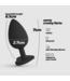 Crushious Cuore 7cm Black Silicone Anal Plug with Interchangeable Gemstones
