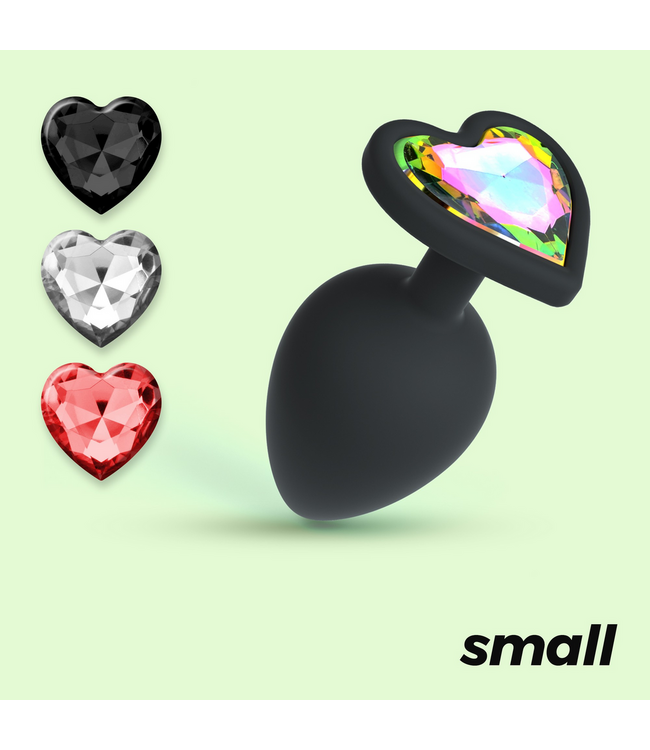 Crushious Siliconen Anale Plug 7 cm Met Verwisselbare Edelstenen Zwart Crushious