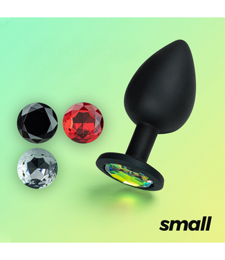 Crushious Camileo Silicone Anal Plug 7cm Black with Interchangeable Gems