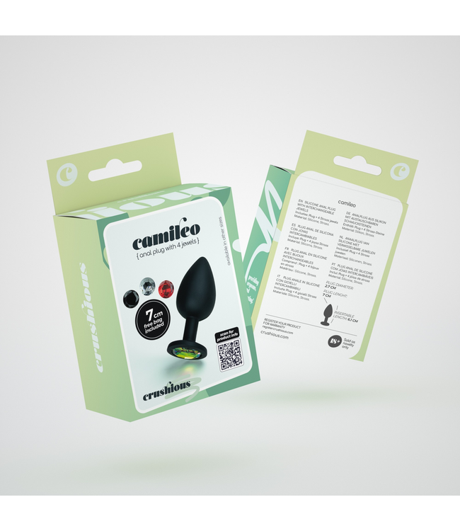 Crushious Camileo Silicone Anal Plug 7cm Black with Interchangeable Gems