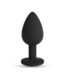 Crushious Crushious Siliconen Anale Plug 7 cm Met Verwisselbare Strass Steentjes Zwart