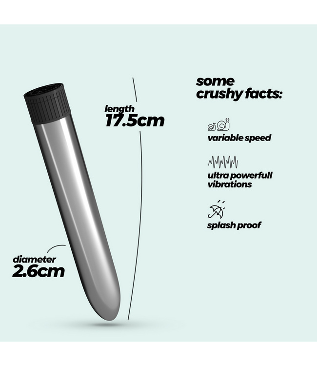 Crushious Classic Vibe Silver Vibrator - Elegant, Powerful & Perfect for Beginners